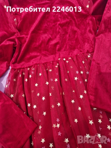 Червена рокличка със звездички, снимка 2 - Детски рокли и поли - 52809554