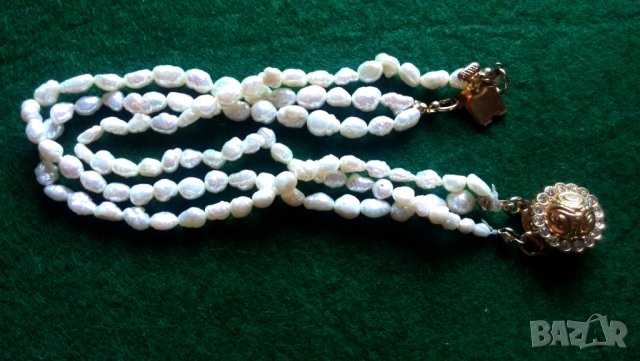 Стара гривна от естествени бели речни перли, снимка 7 - Антикварни и старинни предмети - 43528604