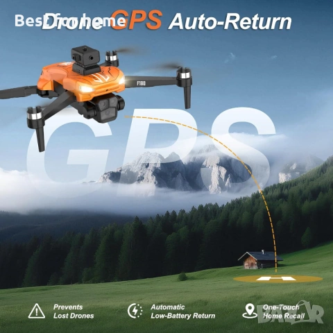 F180 GPS дрон с камера 4K, 4.5"LCD екран за начинаещи, 90° електрически регулируем обектив, снимка 2 - Друга електроника - 53470904