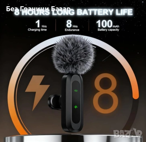 Нови Безжични двойни лавалиер микрофони 2 броя с приемник USB-C Lightning, снимка 4 - Микрофони - 53280548