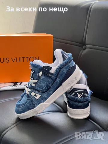 Louis Vuitton Дамски Сини Дънкови Маратонки👟Дамски Спортни Обувки Деним Луис Витон Код E383, снимка 3 - Маратонки - 50424225