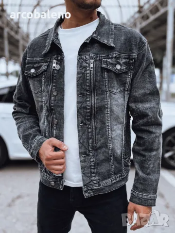 Мъжко черно дънково яке