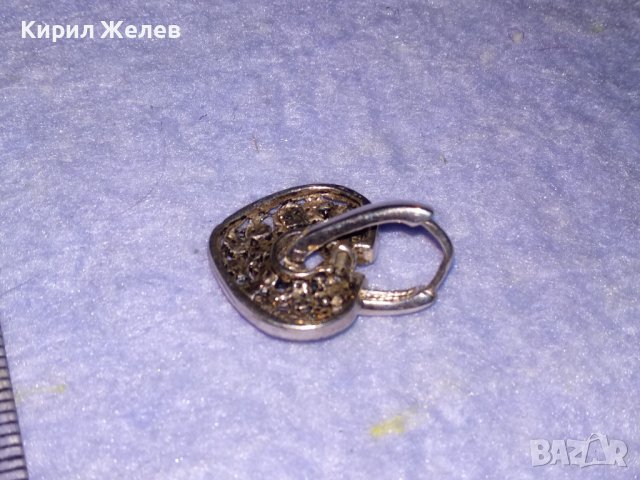 СКЪПОЦЕННА СЪРЦЕВИДНА АРТ НУВО СТИЛ СРЕБЪРНА ОБЕЦА СРЕБРО 925 с ФАСЕТИРАНИ ЦИРКОНИ 25829, снимка 6 - Обеци - 39226419