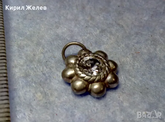СТАР СКЪПОЦЕНЕН СРЕБЪРЕН ПЕНДАНТ МЕДАЛЬОНЧЕ СРЕБРО ВИСОКА ПРОБА с ЮВЕЛИРНО ФАСЕТИРАН ЦИРКОН 25905, снимка 7 - Антикварни и старинни предмети - 49682440