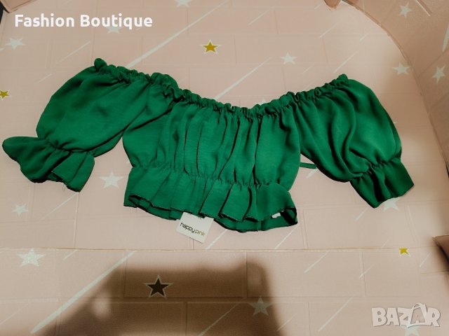Къса Блузка в зелено , снимка 6 - Корсети, бюстиета, топове - 43330431