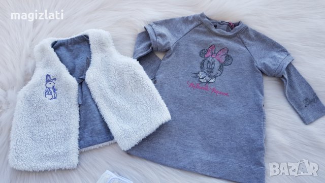 Рокля Мини Маус за бебе 3-6 месеца елек и буйки, снимка 3 - Бебешки рокли - 34954684