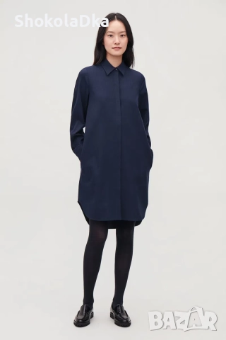 COS рокля тип риза 96 % вълна