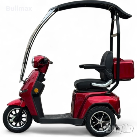  Електрическа триколка Bullmax R1, 1500W, 60V/20Ah, Сива, CE сертификат, снимка 7 - Инвалидни скутери - 52570005