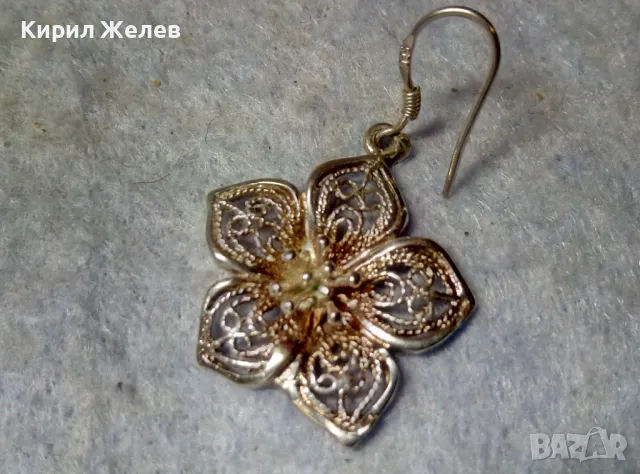 НЕЖНА ФЛОРАЛНА ФИЛИГРАННА ПОСРЕБРЕНА ОБЕЦА ЦВЕТЕ от БЛАГОРОДНА СТОМАНА 49319, снимка 7 - Обеци - 48952779