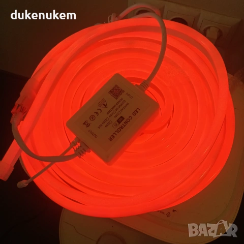 RGB LED неонова лента 10 м – Smart WiFi, IP65, 220 V, снимка 11 - Лед осветление - 53110378