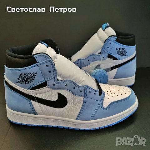Нови Оригинални Обувки Nike Air Jordan 1 University Blue 