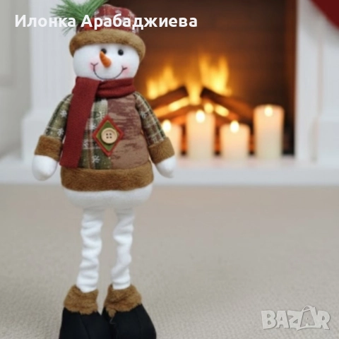 Голяма коледна играчка Елен, Снежен човек или дядо Коледа - разтягаща до 50см, снимка 3 - Декорация за дома - 52577387