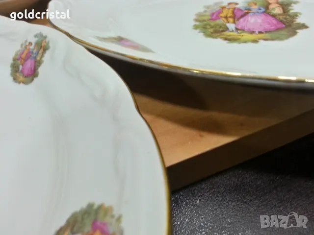 Стар български порцелан Изида барок чинии елипси Ромео и Жулиета , снимка 4 - Антикварни и старинни предмети - 49846360