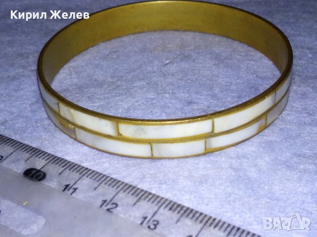 СТАРА БРОНЗОВА СПЛАВ СЕДЕФЕНА РЕТРО АРТ ГРИВНА МАЙСТОРСКА РЪЧНА РАБОТА 37521, снимка 3 - Антикварни и старинни предмети - 40865757