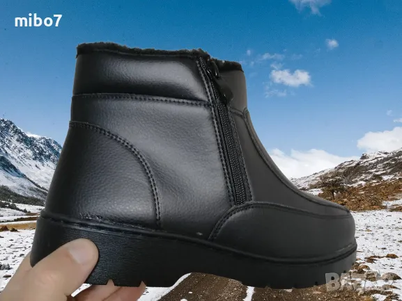 Мъжки зимни боти с два ципа и дебел топъл хастар., снимка 4 - Мъжки боти - 48057012