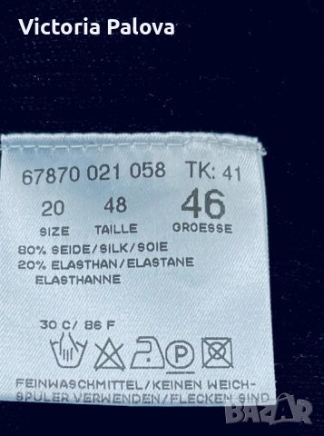 Луксозна копринена блуза с поло яка , снимка 8 - Блузи с дълъг ръкав и пуловери - 53225453