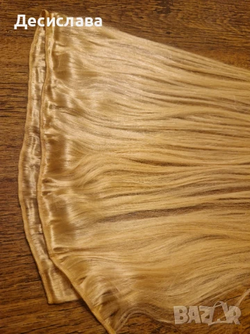Естествена руса коса 78-80 см подходяща за трайно поставяне!