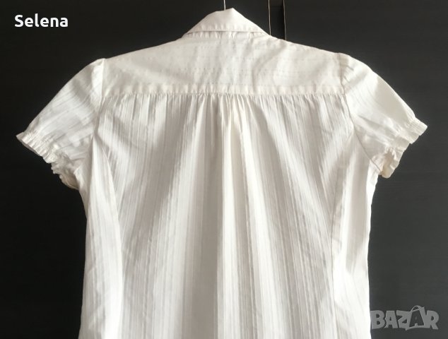 бяла риза MANGO с къс ръкав, снимка 2 - Ризи - 26553459