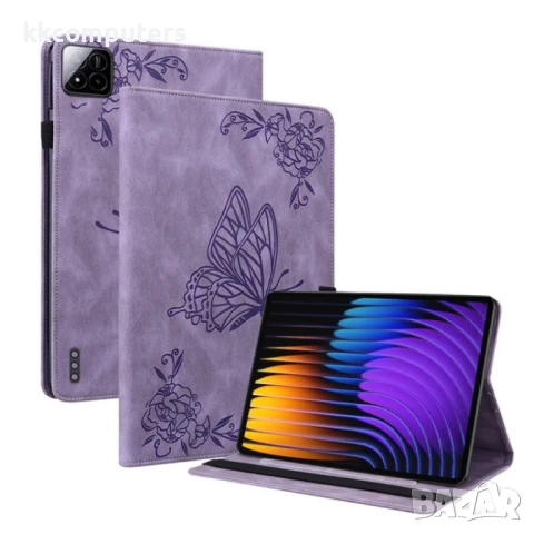 Xiaomi Pad 7 / Pad 7 Pro Butterfly Flower Кожен Калъф и Протектор, снимка 2 - Калъфи, кейсове - 51118708
