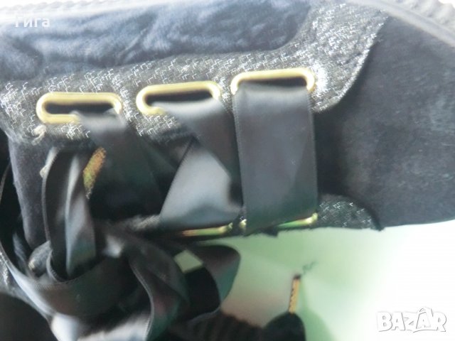 обувки черно и златно от естествен велур и текстил, снимка 6 - Дамски ежедневни обувки - 37322195