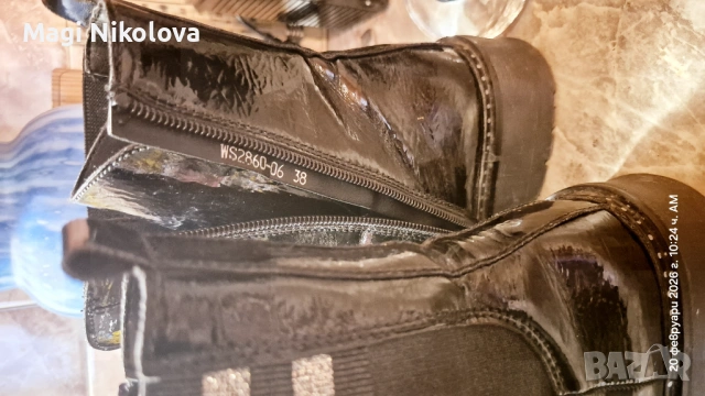 Ботички кожа и лак, снимка 3 - Дамски боти - 53562601