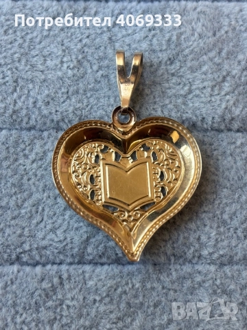 Златна висулка сърце 14карата, снимка 2 - Колиета, медальони, синджири - 52930011