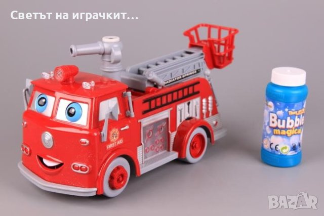 Пожарна кола със сапунени балончета, снимка 1 - Коли, камиони, мотори, писти - 43503686