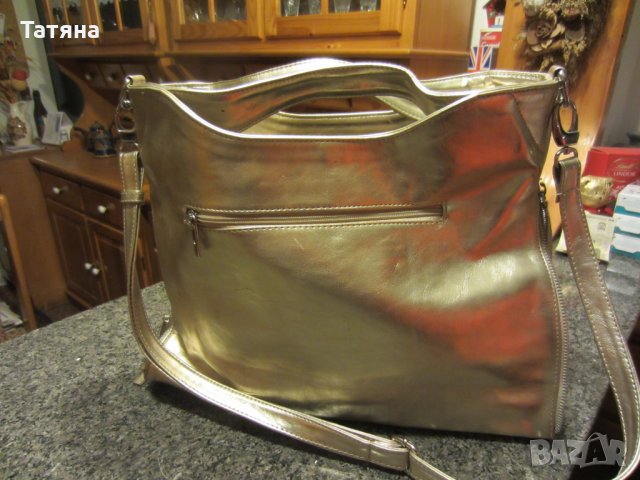 ЧАНТА- FENDISSIME;ИТАЛИЯ ;ЗАЕШКА/ушита по поръчка  / КОЖЕНИ/ЗЛАТИСТИ-  чанта и плик;, снимка 7 - Чанти - 12551912