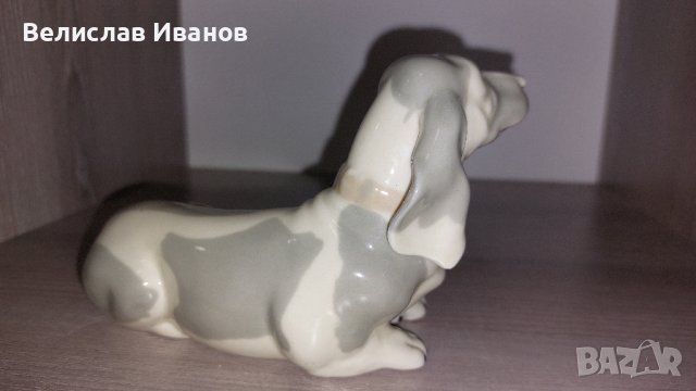 Порцеланова статуетка куче басет. Отлично състояние., снимка 4 - Колекции - 43337822