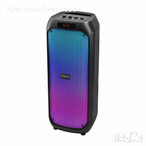 Активна тонколона Muhler MAX881R с два микрофона и дистанционно – мощен звук, без кабели и ограничен, снимка 4 - Тонколони - 52169843