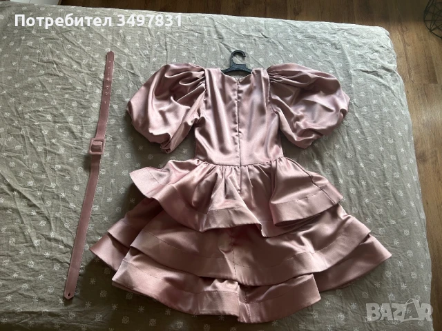 Официална рокля-розов сатен , снимка 7 - Рокли - 50995911