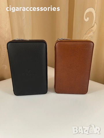 Cohiba преносим хумидор за 4 пури – кожа и кедрово дърво, кафяв/черен, снимка 6 - Табакери - 51536614