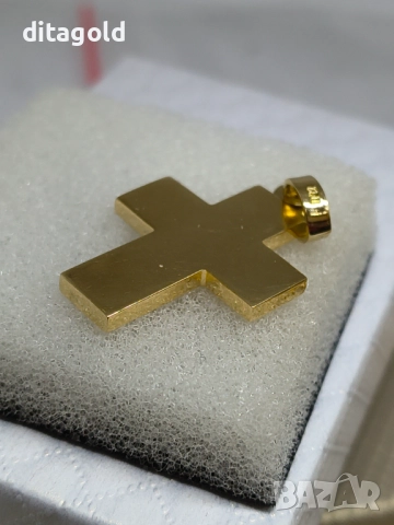 Златен 18К медальон кръст 8.45 гр 18К , снимка 3 - Колиета, медальони, синджири - 52773733