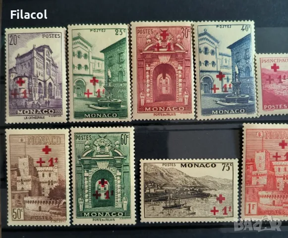 Монако 1940 г. Червен кръст пълна серия MNH, снимка 2 - Филателия - 50177165