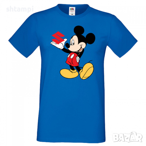 Мъжка тениска Mickey Mouse Suzuki Подарък,Изненада,Рожден ден, снимка 2 - Тениски - 36577686