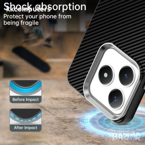 Realme Note 60 Удароустойчив Carbon Fiber Калъф и Протектор, снимка 4 - Калъфи, кейсове - 52732179