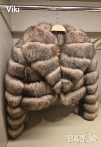 Яке от 100% лисица, снимка 5 - Палта, манта - 53440463