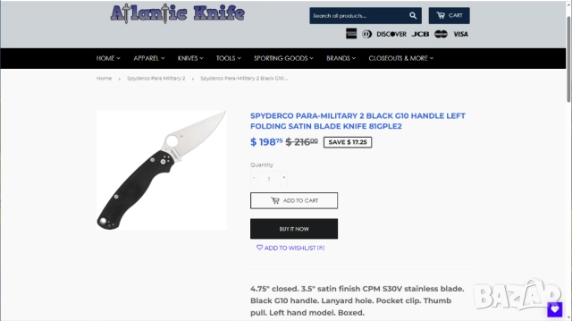 Spyderco Paramilitary 2 Compression Lock Knife G-10 , снимка 7 - Ножове - 52840358