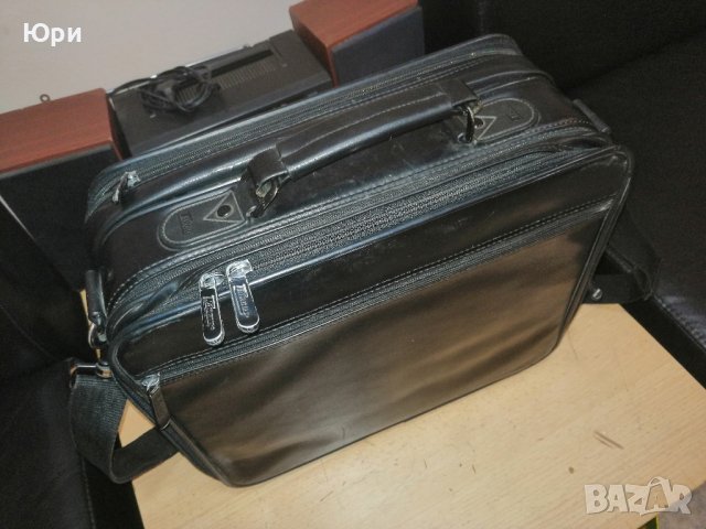 Продавам отлична черна кожена чанта за лаптоп 13-14",TARGUS, снимка 6 - Части за лаптопи - 43716247