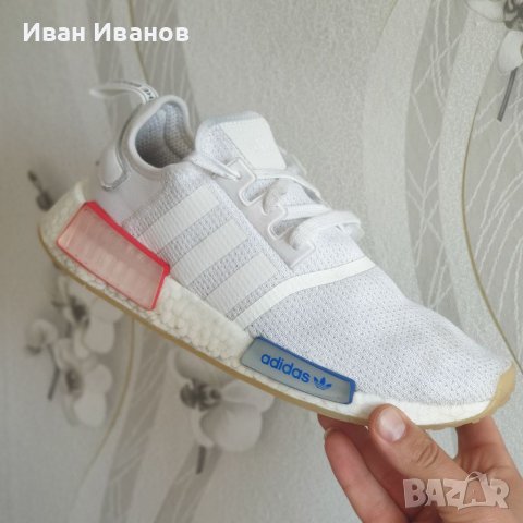 маратонки  adidas NMD R1 White Lush Blue GX1050  номер 43-44, снимка 7 - Маратонки - 40833427