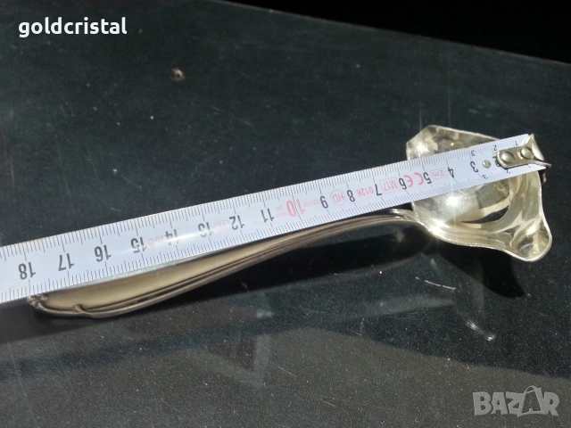 Стар посребрен черпак за сос , снимка 2 - Антикварни и старинни предмети - 52795328