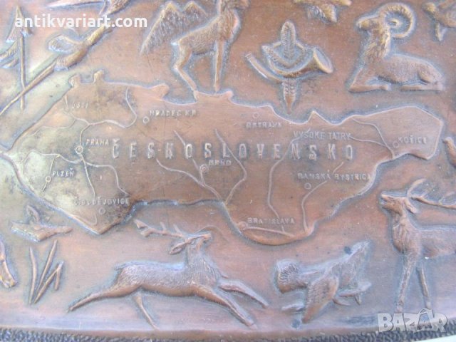 Стар Ловджийски Рекламен Пепелник Чехословакия, снимка 4 - Антикварни и старинни предмети - 27351137