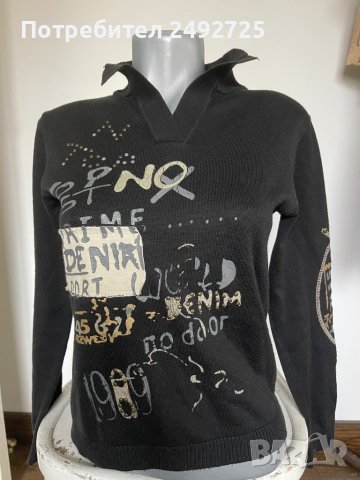 Блуза полувер черно, снимка 2 - Блузи с дълъг ръкав и пуловери - 43128084