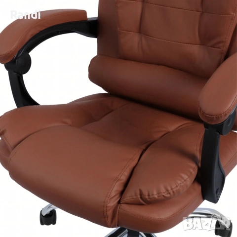 Ергономичен офис стол с лумбална опора от еко кожа – комфорт за дълги часове без болки, снимка 3 - Столове - 53223925