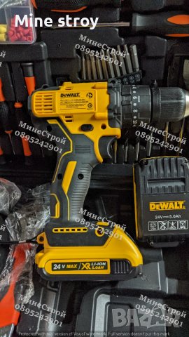 Акумулаторен ударен винтоверт DeWalt 24V 5Ah с 2 батерии Девалт 99част, снимка 6 - Други инструменти - 39785545