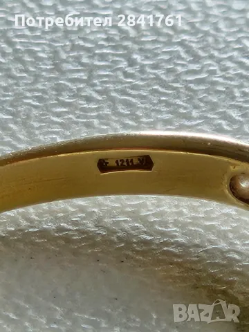 Златен пръстен 18К проба 750 със зелен и бели камъни, снимка 14 - Пръстени - 48989044