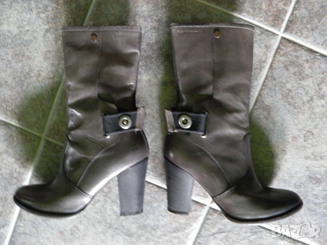 G-star оригинални боти от естествена сива кожа Uk4/37, снимка 5 - Дамски боти - 53245982