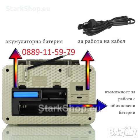  Ретро радио колона с BT, USB, MicroSD и AUX, снимка 2 - Други - 28908284