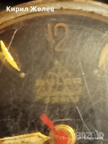Стар механичен часовник мъжки BVLER ANTI-MAGNETIC SWISS MADE работи 51459, снимка 3 - Антикварни и старинни предмети - 52351368