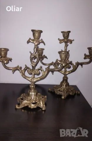 Прекрасни винтидж свещници. Месинг., снимка 3 - Антикварни и старинни предмети - 50044004